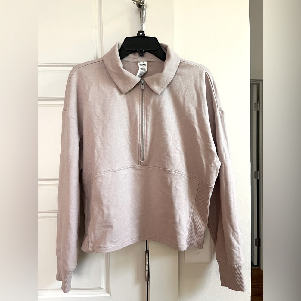 Women's Light Pink Quarter-Zip Top